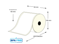 Thermo Etikettenrollen 58x100 mm 3.000 Etiketten (XS)