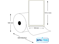 Thermo Etikettenrollen 58x100 mm 43.200 Etiketten (XL)