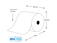 Thermorollen BPA-frei 80 x 80m x 12 Karton (45 Rollen)
