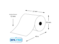 Thermorollen BPA-frei 57 x 50m x 12 (50 Rollen)