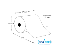 Thermorollen BPA-frei 57 x 50m x 12 (50 Rollen)