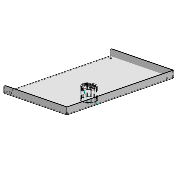 SpacePole Druckerplatte 380 x 225 mm für Peripherie-Arm, schwarz