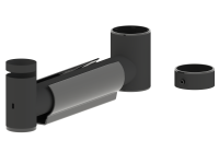POSPOLE Peripherie-Arm 250 mm für 45-mm-Rohr, schwarz