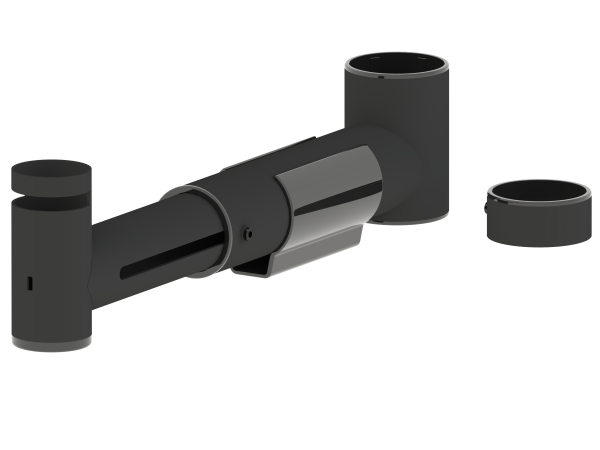 POSPOLE Peripherie-Arm 200 bis 320 mm verstellbar, 45-mm-Rohr, schwarz