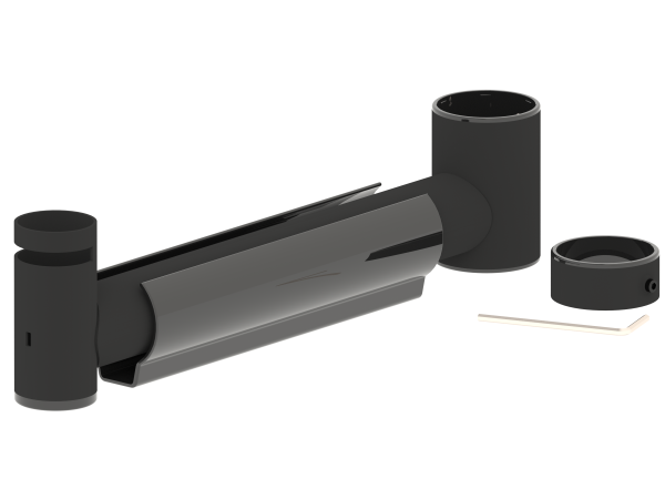 POSPOLE Peripherie-Arm 300 mm für 45-mm-Rohr, schwarz