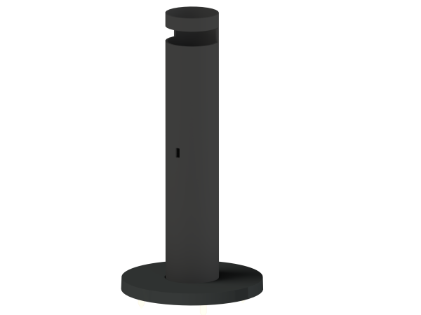 POSPOLE Standrohr 200 mm mit Rotationsslot (38 mm), schwarz