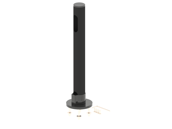 POSPOLE Standrohr 400 mm mit 2 Kabelöffnungen (45 mm), schwarz