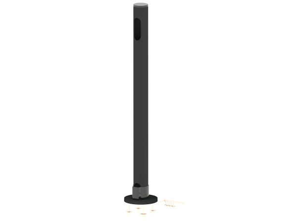 POSPOLE Standrohr 600 mm mit 2 Kabelöffnungen (45 mm), schwarz