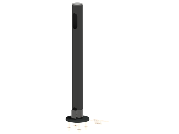 POSPOLE Standrohr 500 mm mit 2 Kabelöffnungen (45 mm), schwarz