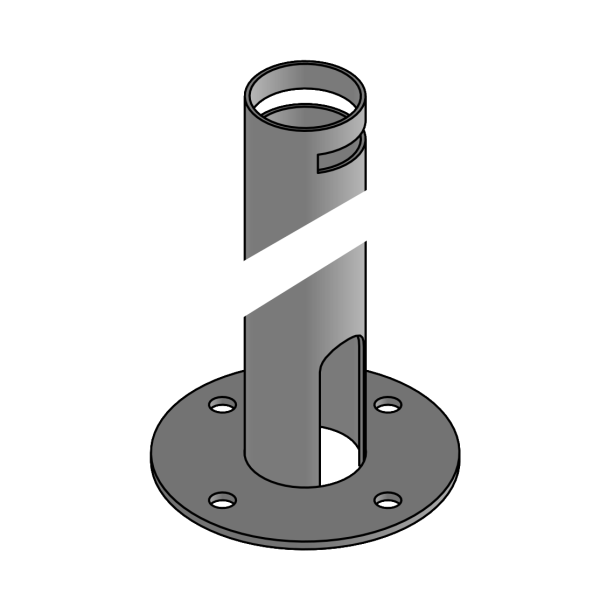 SpacePole SP1 Standrohr 120 mm mit Kabelloch und Rotationsslot 210°, schwarz