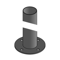 SpacePole SP2 Standrohr 300 mm ohne Kabelloch, schwarz