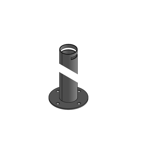 SpacePole SP2 Standrohr 100 mm mit Rotationsslot 210°, schwarz