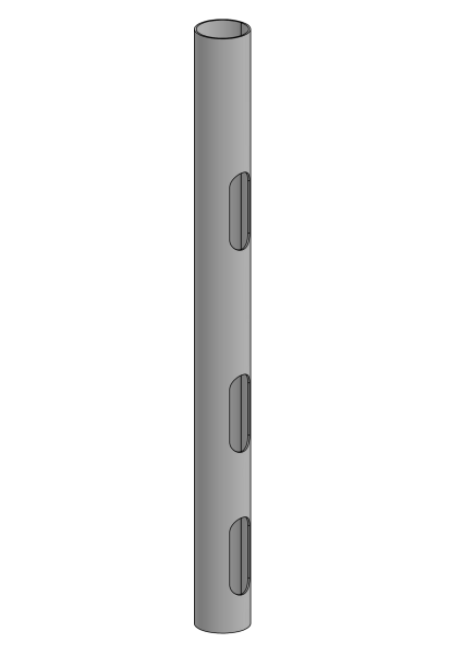 SpacePole SP2 Verlängerungsrohr 500 mm ohne Flansch mit 3 Kabellöchern, schwarz