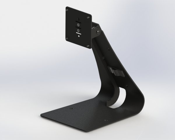 SpacePole Kassenhalterung „MINI“ VESA 75 mit TabPrint Curve small, schwarz