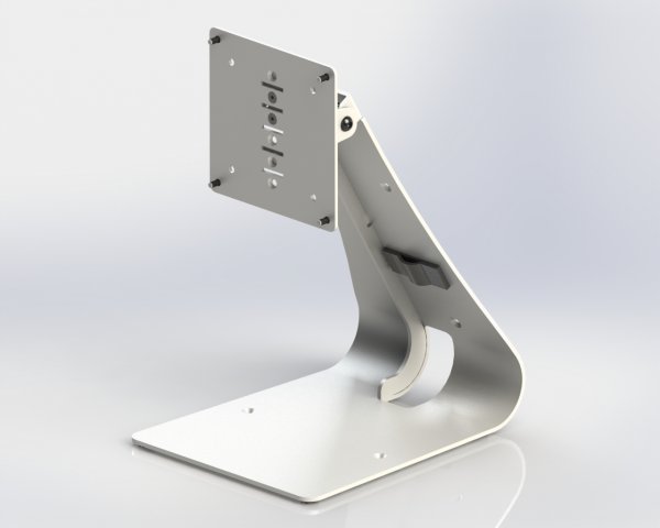 SpacePole Kassenhalterung „MINI“ VESA 75/100 mit TabPrint Curve small, schwarz