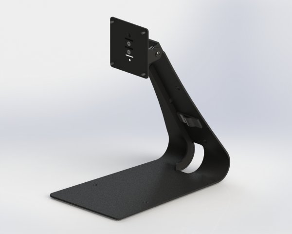 SpacePole Kassenhalterung „MINI“ VESA 75 mit TabPrint Curve large, schwarz