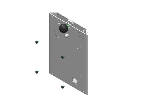 SpacePole VESA-Adapter 75/100 höhenverstellbar +120/-60 mm, schwarz