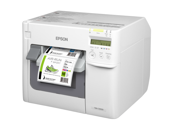 Epson ColorWorks C3500 Farb-Etikettendrucker, Tintenstrahl, USB, Ethernet, weiß
