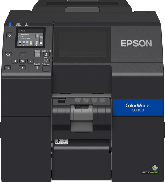 Epson ColorWorks C6000Pe Tintenstrahl-Etikettendrucker, USB, Ethernet, schwarz matt