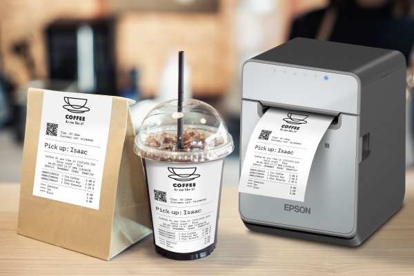 Epson TM-L100 Linerless-Etikettendrucker, Thermodruck, Ethernet, USB, schwarz
