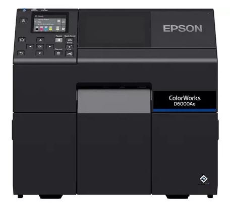 Epson ColorWorks D6000Ae Farbetikettendrucker mit Abschneider, USB, Ethernet, schwarz
