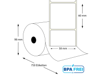 Thermo Etikettenrollen 58x60 mm