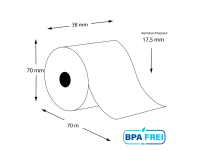 Thermorollen BPA-frei 38 x 70m x 17,5 (50 Rollen)