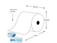 Thermorollen phenolfrei 58 x 50m x 12 (50 Rollen)