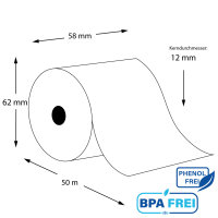 Thermorollen phenolfrei 58 x 50m x 12 (50 Rollen)