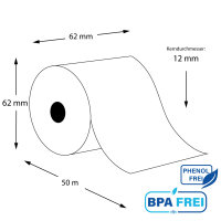 Thermorollen phenolfrei 62 x 50m x 12 aus extrastarkem...