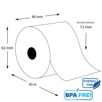 Thermorollen phenolfrei 80 x 50m x 12 (50 Rollen)