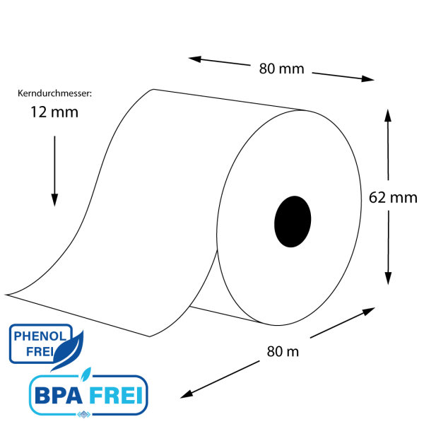 Thermorollen phenolfrei 80 x 80m x 12