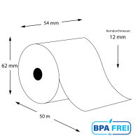 Thermorollen BPA-frei 54 x 50m x 12 (60 Rollen)