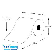 Thermorollen BPA-frei 54 x 10m x 12 (50 Rollen)