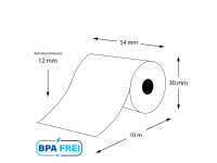 Thermorollen BPA-frei 54 x 10m x 12 (50 Rollen)