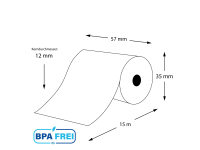 Thermorollen BPA-frei 57 x 15m x 12 (50 Rollen)