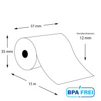 Thermorollen BPA-frei 57 x 15m x 12 (50 Rollen)