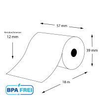 Thermorollen BPA-frei 57 x 18m x 12 (50 Rollen)