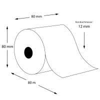 Thermorollen 80 x 80m x 12 - Economy, 48g/m² -...