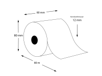 Thermorollen 80 x 80m x 12 - Economy, 48g/m² -...