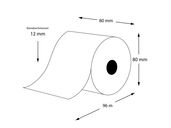 40 Thermorollen 80 x 96m x 12 - Economy, 48g/m² - BPA-frei