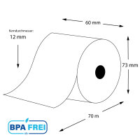 Thermorollen für Kassen BPA-frei 60 x 70m x 12 (50...