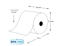 Thermorollen für Kassen BPA-frei 60 x 70m x 12 (50...