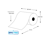 Thermorollen für Kassen BPA-frei 80 x 25m x 18,4 (50...