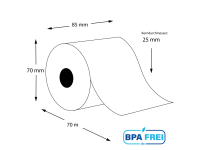 Thermorollen für Kassen mit innenwicklung BPA-frei...