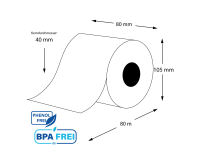 Linerless Thermo-TOP Etikettenrollen 80mm x 80m x 40 (20...