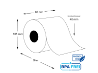 Linerless Thermo-TOP Etikettenrollen 80mm x 80m x 40 (20...