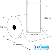 Thermo-Etikettenrollen 46,8 x 102 mm (Hülse: 40 mm)...