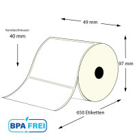 Thermo-Etikettenrollen 49 x 62 mm (Hülse: 40 mm)...