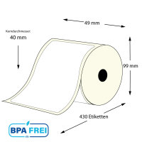 Thermo-Etikettenrollen 49 x 104 mm (Hülse: 40 mm)...